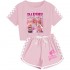 Ensemble pyjama d'été Barbie le film Barbie 100-170, T-shirt et short pour fille, costume de sport