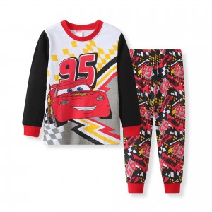 Dessin animé Lightning Mcqueen ensemble de pyjamas pantalons à manches longues voitures Lightning Mcqueen pyjamas