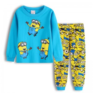 Pyjamas de dessin animé Minions Ensembles de pyjamas pour enfants en coton à manches longues Le Buddies Minions