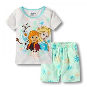 Dessin animé Disney Elsa pur coton pyjamas Elsa congelé pyjamas princesse Elsa ensemble de pyjamas