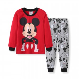 Dessin animé Disney Mickey Mouse et ses amis pyjama de vacances Mickey Mouse pantalon à manches longues ensemble de pyjamas pour enfants
