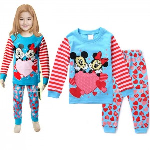 Disney Mickey Mouse et ses amis pyjama de vacances dessin animé Mickey Mouse pantalon à manches longues ensemble de pyjamas pour enfants