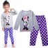 Dessin animé coton Disney Mickey Mouse et amis pyjamas de vacances Mickey Mouse pantalon à manches longues ensemble de pyjamas pour enfants