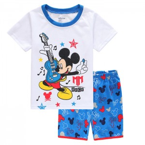 Dessin animé Disney Mickey Mouse et ses amis Pyjamas de vacances Mickey Mouse ensemble de pyjamas à manches courtes pour enfants