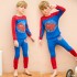 Ensemble de pyjama pour enfants en pur coton à manches longues et col rond, super-héros Spider-Man Batman