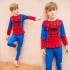 Ensemble de pyjama pour enfants en pur coton à manches longues et col rond, super-héros Spider-Man Batman